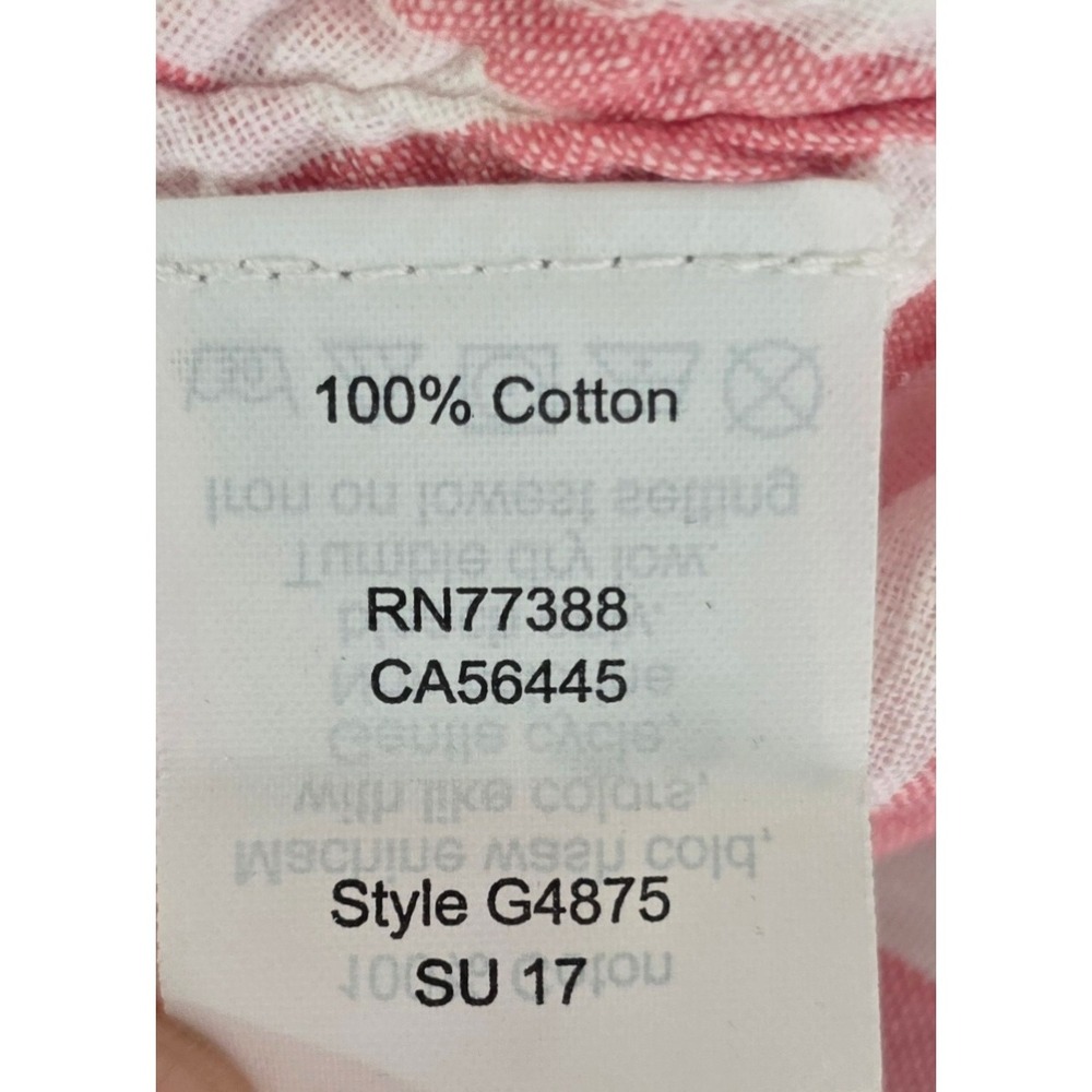 Madewell Cotton Button Shirt Womens Small Pink White Striped Back Vent Oversized - Picture 10 of 11